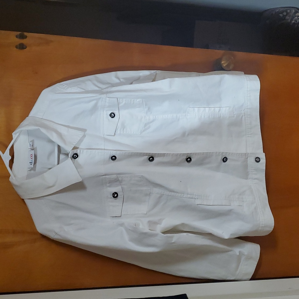 Denim & Company White Jean Jacket. 2X